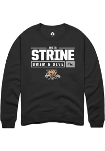 Julia Strine  Rally Ohio Bobcats Mens Black NIL Stacked Box Long Sleeve Crew Sweatshirt