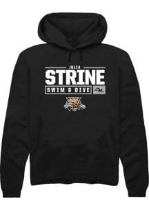 Julia Strine  Rally Ohio Bobcats Mens Black NIL Stacked Box Long Sleeve Hoodie