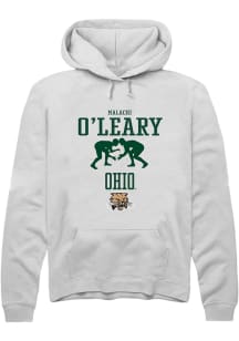 Malachi O'Leary  Rally Ohio Bobcats Mens White NIL Sport Icon Long Sleeve Hoodie