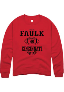 Barak Faulk Rally Mens Red Cincinnati Bearcats NIL Sport Icon Crew Sweatshirt