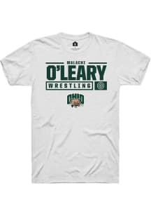 Malachi O'Leary  Ohio Bobcats White Rally NIL Stacked Box Short Sleeve T Shirt