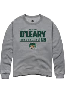 Malachi O'Leary  Rally Ohio Bobcats Mens Graphite NIL Stacked Box Long Sleeve Crew Sweatshirt