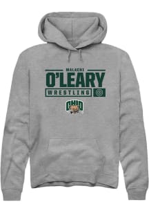 Malachi O'Leary  Rally Ohio Bobcats Mens Graphite NIL Stacked Box Long Sleeve Hoodie