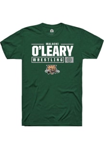 Malachi O'Leary  Ohio Bobcats Green Rally NIL Stacked Box Short Sleeve T Shirt