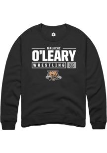 Malachi O'Leary  Rally Ohio Bobcats Mens Black NIL Stacked Box Long Sleeve Crew Sweatshirt