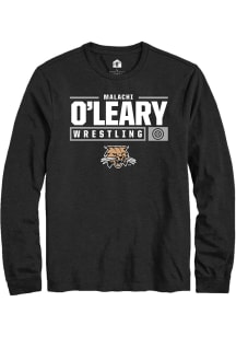 Malachi O'Leary  Ohio Bobcats Black Rally NIL Stacked Box Long Sleeve T Shirt