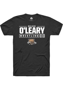 Malachi O'Leary  Ohio Bobcats Black Rally NIL Stacked Box Short Sleeve T Shirt