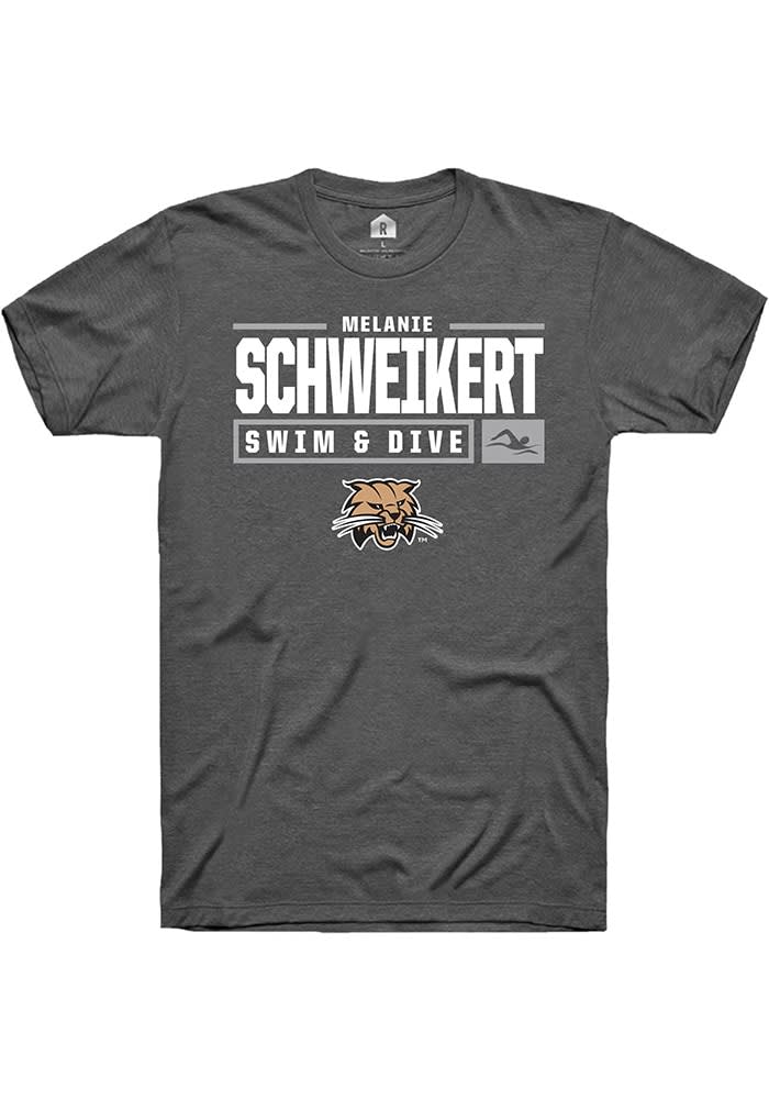 Melanie Schweikert  Ohio Bobcats Dark Grey Rally NIL Stacked Box Short Sleeve T Shirt