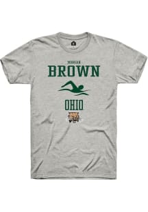 Morgan Brown  Ohio Bobcats Ash Rally NIL Sport Icon Short Sleeve T Shirt