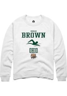 Morgan Brown  Rally Ohio Bobcats Mens White NIL Sport Icon Long Sleeve Crew Sweatshirt