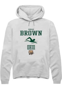 Morgan Brown  Rally Ohio Bobcats Mens White NIL Sport Icon Long Sleeve Hoodie