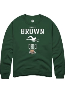 Morgan Brown  Rally Ohio Bobcats Mens Green NIL Sport Icon Long Sleeve Crew Sweatshirt