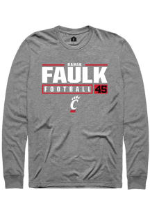 Barak Faulk Rally Mens Graphite Cincinnati Bearcats NIL Stacked Box Tee