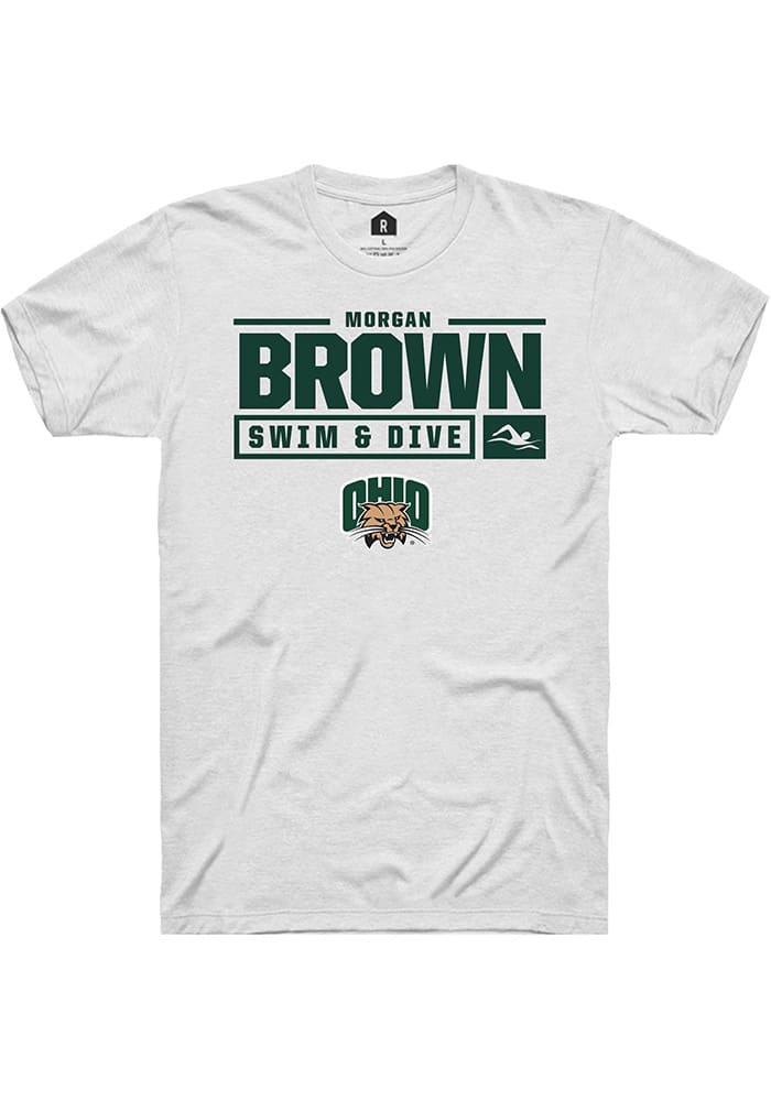 Morgan Brown Ohio Bobcats Rally NIL Stacked Box Short Sleeve T Shirt