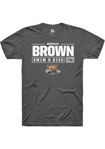 Morgan Brown  Ohio Bobcats Dark Grey Rally NIL Stacked Box Short Sleeve T Shirt