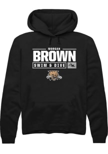 Morgan Brown  Rally Ohio Bobcats Mens Black NIL Stacked Box Long Sleeve Hoodie