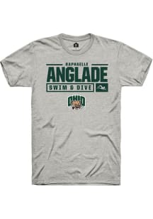 Raphaelle Anglade  Ohio Bobcats Ash Rally NIL Stacked Box Short Sleeve T Shirt