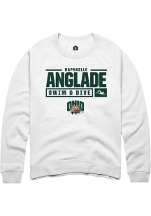 Raphaelle Anglade  Rally Ohio Bobcats Mens White NIL Stacked Box Long Sleeve Crew Sweatshirt