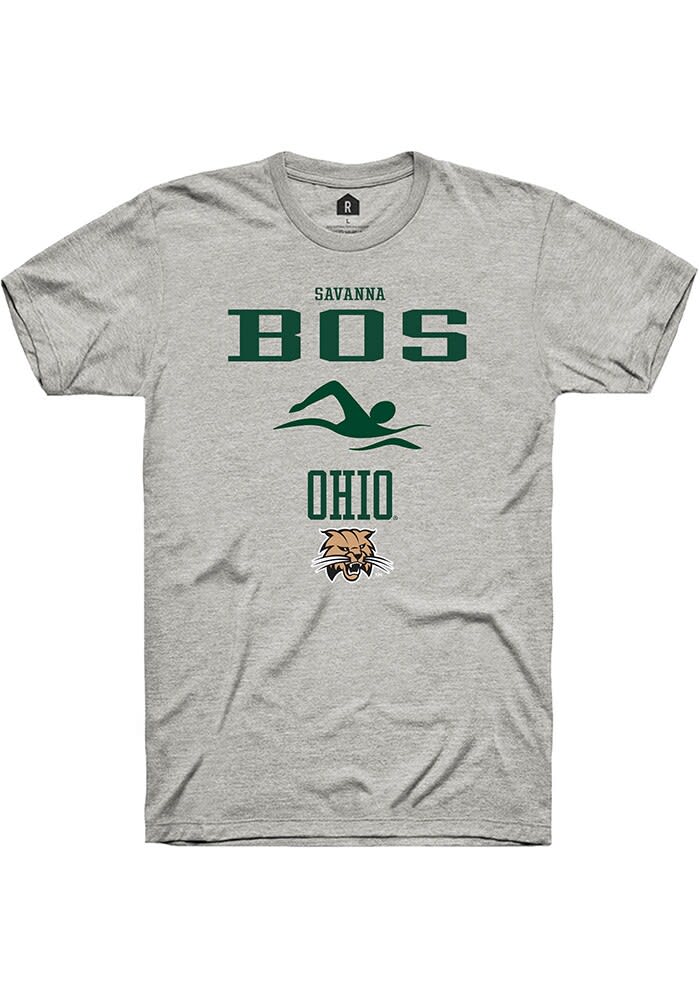 Savanna Bos  Ohio Bobcats Ash Rally NIL Sport Icon Short Sleeve T Shirt