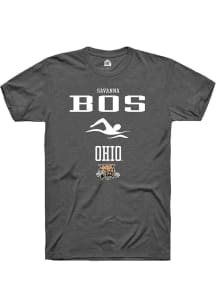 Savanna Bos  Ohio Bobcats Dark Grey Rally NIL Sport Icon Short Sleeve T Shirt