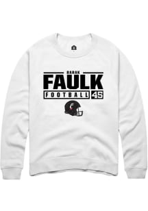 Barak Faulk Rally Mens White Cincinnati Bearcats NIL Stacked Box Crew Sweatshirt