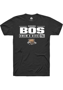 Savanna Bos  Ohio Bobcats Black Rally NIL Stacked Box Short Sleeve T Shirt