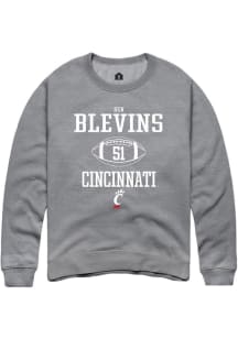 Ben Blevins Rally Mens Graphite Cincinnati Bearcats NIL Sport Icon Crew Sweatshirt