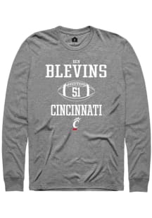 Ben Blevins Rally Mens Graphite Cincinnati Bearcats NIL Sport Icon Tee