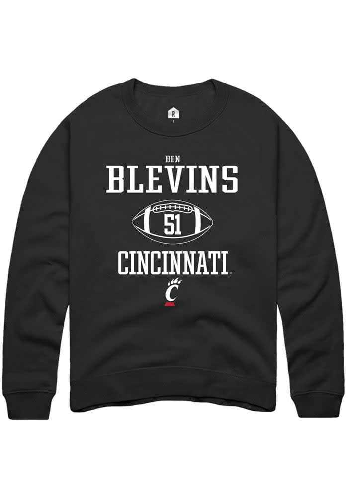 Ben Blevins Rally Cincinnati Bearcats Mens NIL Sport Icon Long Sleeve Crew Sweatshirt