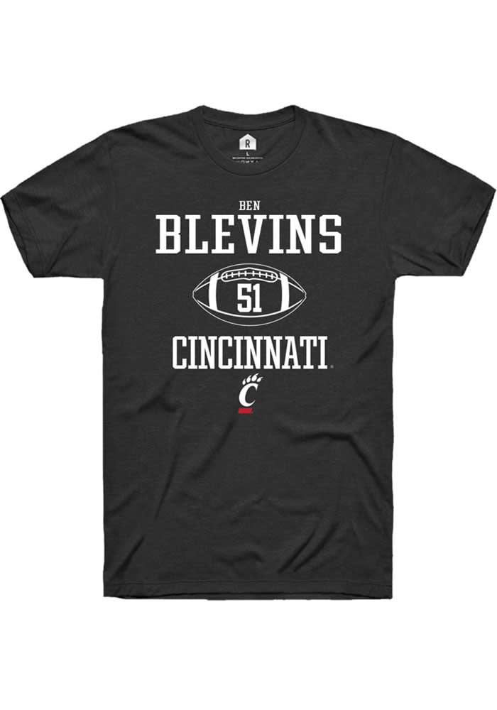 Ben Blevins Cincinnati Bearcats Black Rally NIL Sport Icon Short Sleeve T Shirt