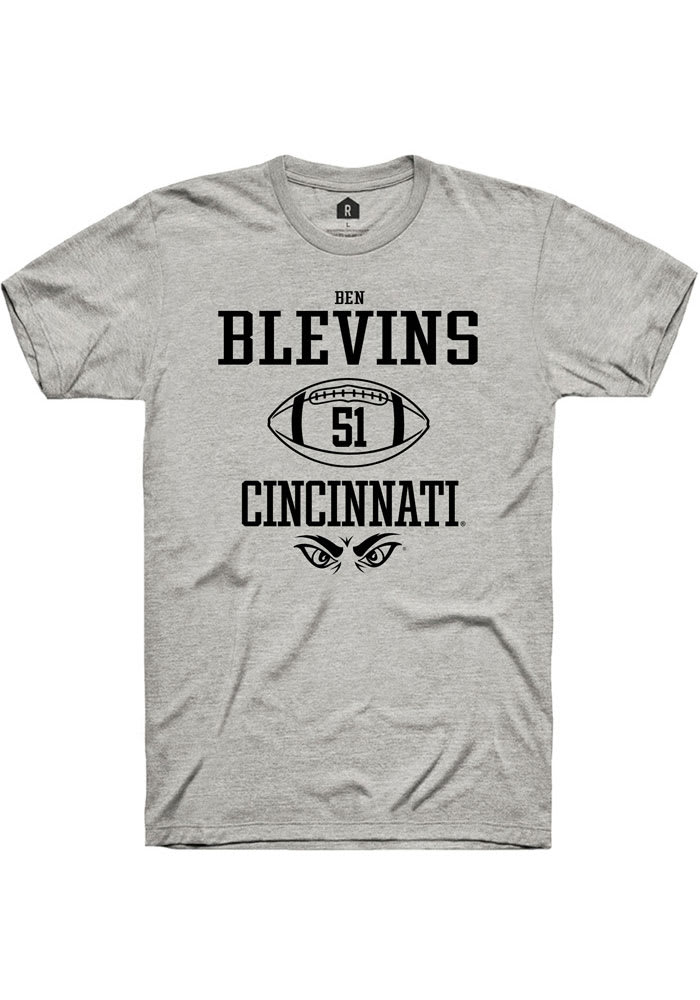 Ben Blevins Cincinnati Bearcats Ash Rally NIL Sport Icon Short Sleeve T Shirt