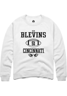 Ben Blevins Rally Mens White Cincinnati Bearcats NIL Sport Icon Crew Sweatshirt