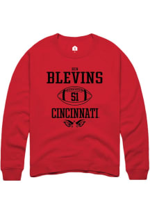 Ben Blevins Rally Mens Red Cincinnati Bearcats NIL Sport Icon Crew Sweatshirt