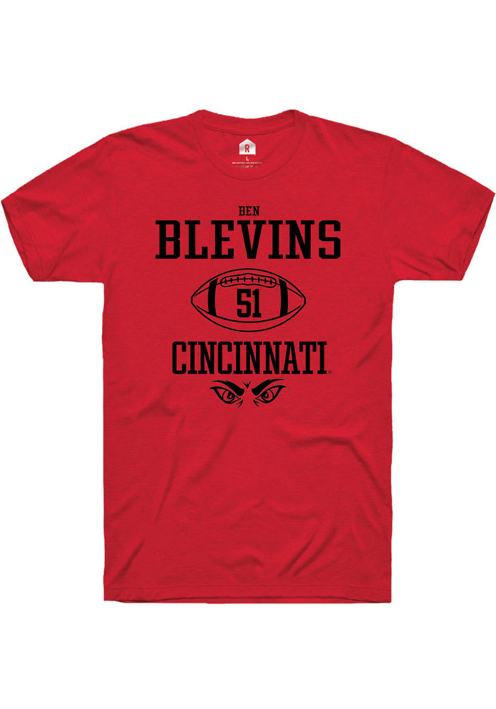 Ben Blevins Cincinnati Bearcats Red Rally NIL Sport Icon Short Sleeve T Shirt