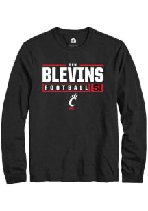 Ben Blevins Rally Mens Black Cincinnati Bearcats NIL Stacked Box Tee