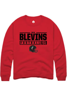 Ben Blevins Rally Mens Red Cincinnati Bearcats NIL Stacked Box Crew Sweatshirt