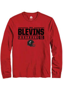 Ben Blevins Rally Mens Red Cincinnati Bearcats NIL Stacked Box Tee