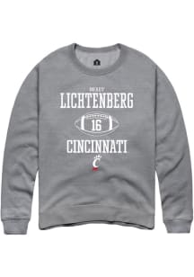 Brady Lichtenberg  Rally Cincinnati Bearcats Mens Grey NIL Sport Icon Long Sleeve Crew Sweatshir..
