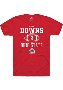 Caleb Downs  Ohio State Buckeyes Red Rally NIL Sport Icon Short Sleeve T Shirt