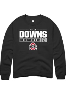 Caleb Downs  Rally Ohio State Buckeyes Mens Black NIL Stacked Box Long Sleeve Crew Sweatshirt