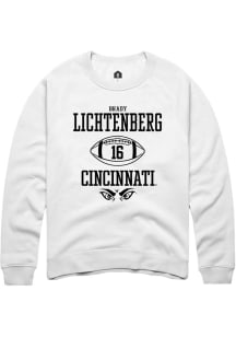 Brady Lichtenberg  Rally Cincinnati Bearcats Mens White NIL Sport Icon Long Sleeve Crew Sweatshi..