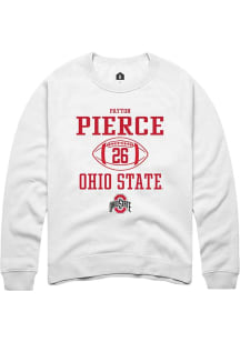 Payton Pierce  Rally Ohio State Buckeyes Mens White NIL Sport Icon Long Sleeve Crew Sweatshirt