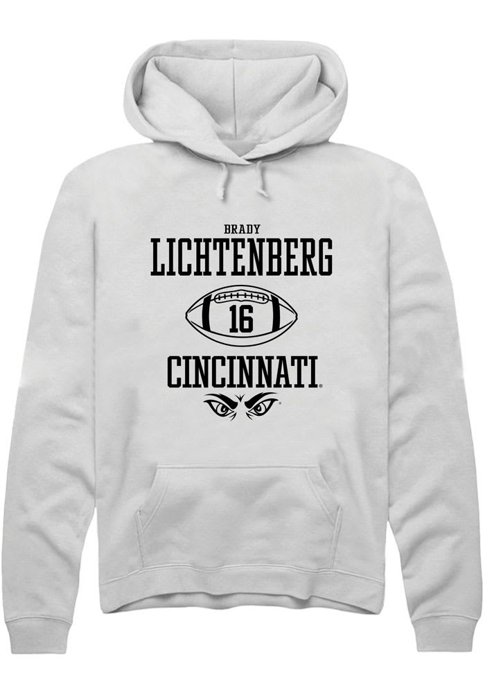 Brady Lichtenberg Rally Cincinnati Bearcats Mens White NIL Sport Icon Long Sleeve Hoodie