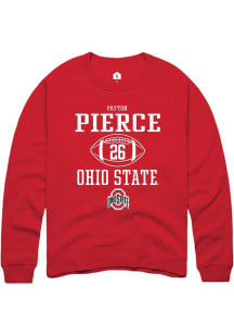 Payton Pierce  Rally Ohio State Buckeyes Mens Red NIL Sport Icon Long Sleeve Crew Sweatshirt