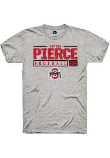 Payton Pierce  Ohio State Buckeyes Ash Rally NIL Stacked Box Short Sleeve T Shirt