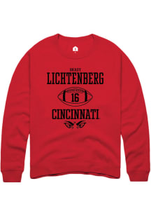 Brady Lichtenberg  Rally Cincinnati Bearcats Mens Red NIL Sport Icon Long Sleeve Crew Sweatshirt
