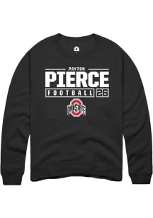 Payton Pierce  Rally Ohio State Buckeyes Mens Black NIL Stacked Box Long Sleeve Crew Sweatshirt