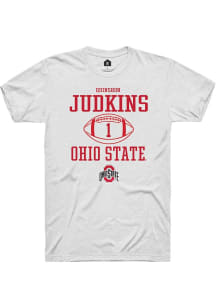 Quinshon Judkins  Ohio State Buckeyes White Rally NIL Sport Icon Short Sleeve T Shirt