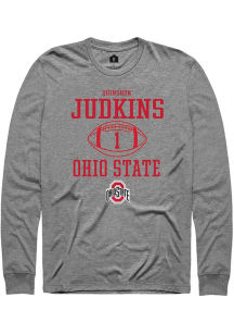 Quinshon Judkins  Ohio State Buckeyes Graphite Rally NIL Sport Icon Long Sleeve T Shirt