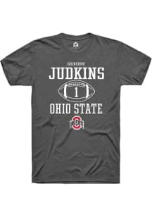 Quinshon Judkins  Ohio State Buckeyes Dark Grey Rally NIL Sport Icon Short Sleeve T Shirt